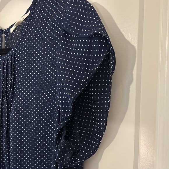 Lightweight navy polka dot blouse from Fun2Fun - large - Picture 3 of 8